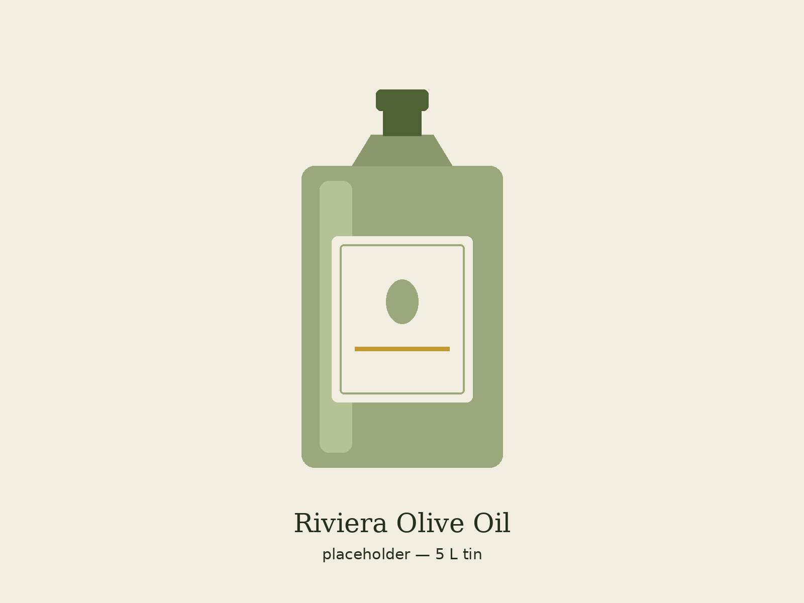 Antakya Yağ Sanayi riviera olive oil in a five-litre tin
